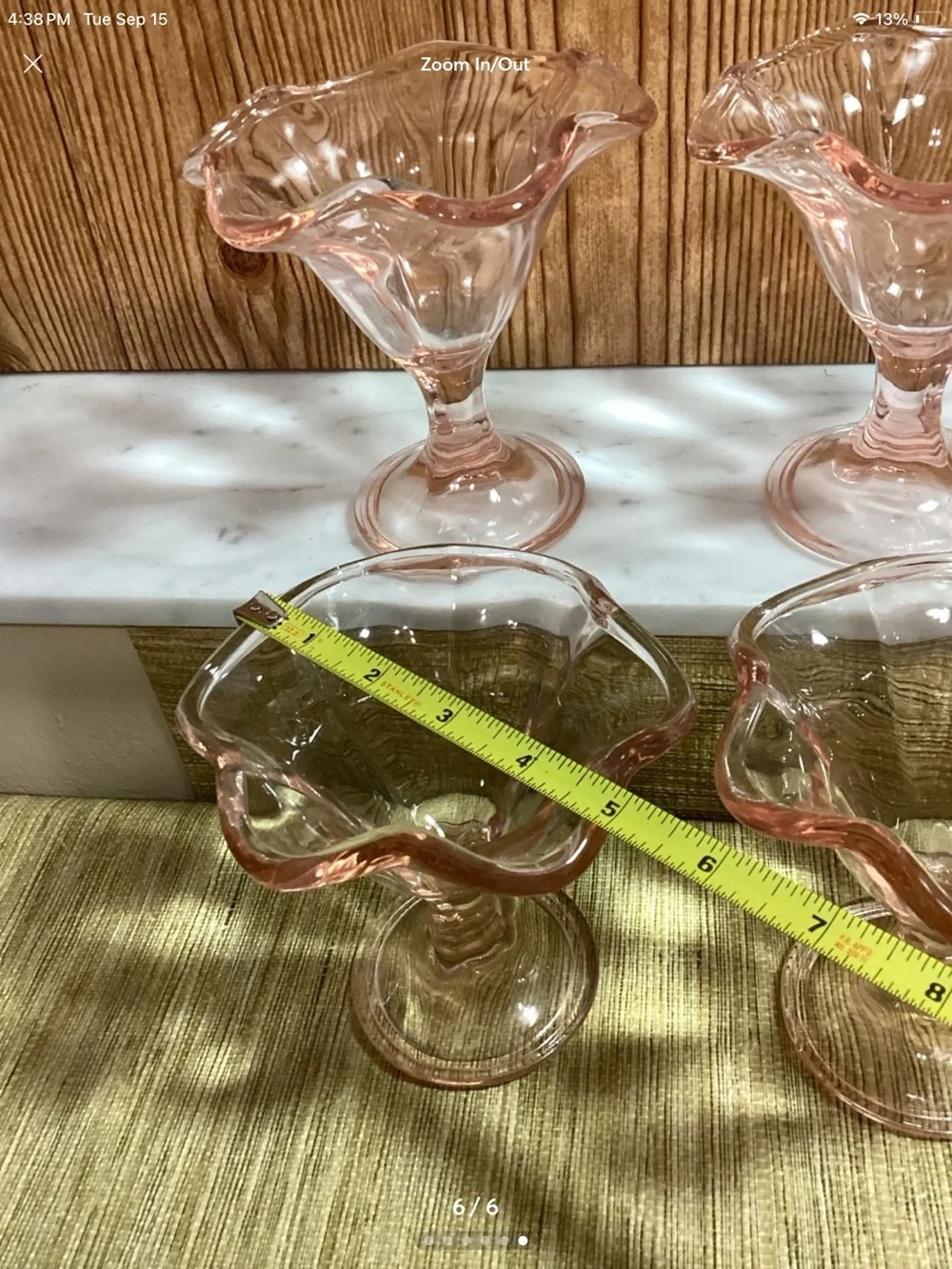 Vintage Italian Fidenza Ice Cream dishes - Elegant Ruffled Edge Sundae Bowls